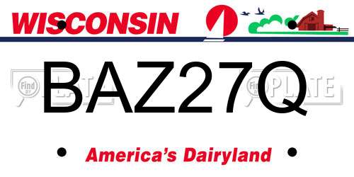 BAZ27Q Wisconsin License Plate