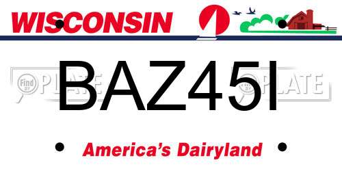 BAZ45I Wisconsin License Plate
