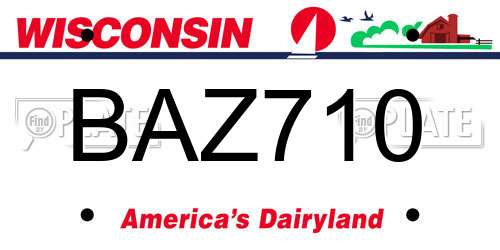 BAZ710 Wisconsin License Plate