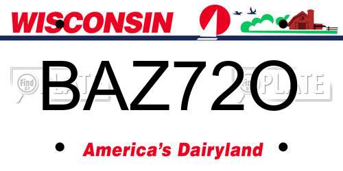 BAZ72O Wisconsin License Plate