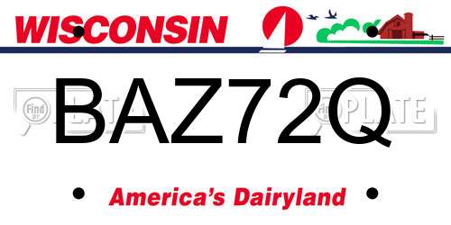 BAZ72Q Wisconsin License Plate