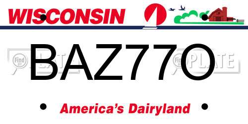 BAZ77O Wisconsin License Plate