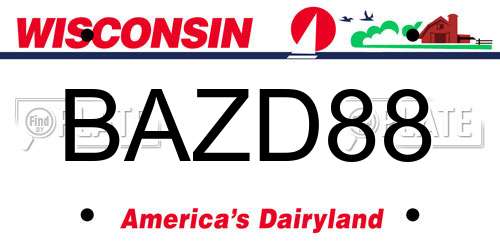 BAZD88 Wisconsin License Plate