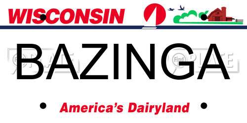 BAZINGA Wisconsin License Plate