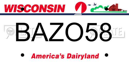 BAZO58 Wisconsin License Plate