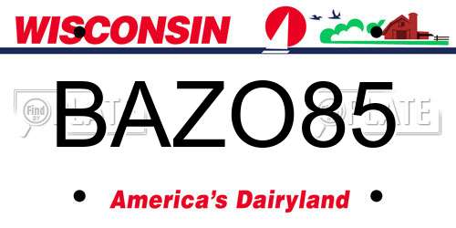 BAZO85 Wisconsin License Plate