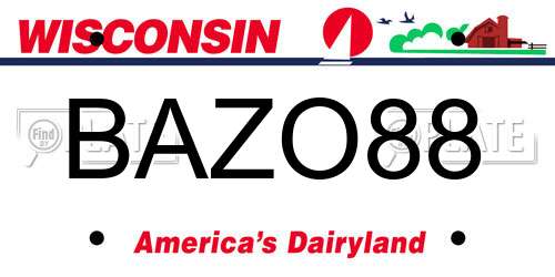 BAZO88 Wisconsin License Plate