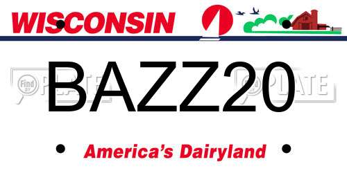 BAZZ20 Wisconsin License Plate