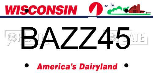 BAZZ45 Wisconsin License Plate