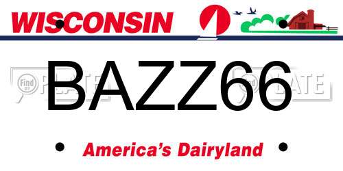 BAZZ66 Wisconsin License Plate