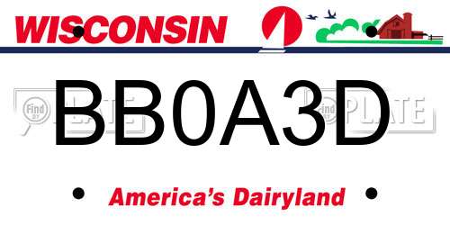 BB0A3D Wisconsin License Plate