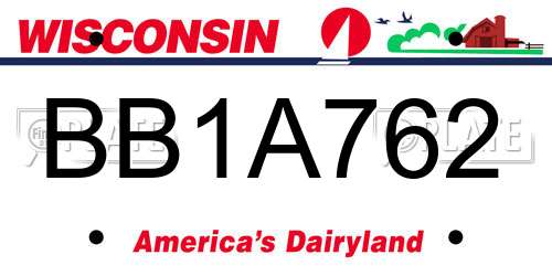 BB1A762 Wisconsin License Plate