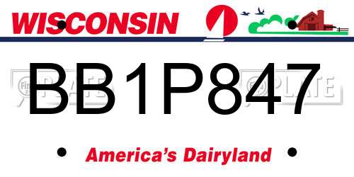 BB1P847 Wisconsin License Plate