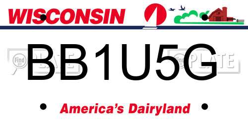 BB1U5G Wisconsin License Plate