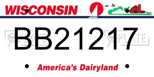 BB21217 Wisconsin License Plate