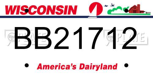 BB21712 Wisconsin License Plate