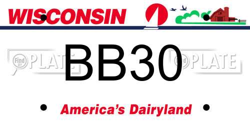 BB30 Wisconsin License Plate