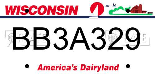 BB3A329 Wisconsin License Plate