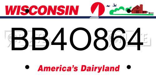 BB4O864 Wisconsin License Plate