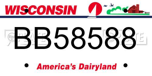 BB58588 Wisconsin License Plate
