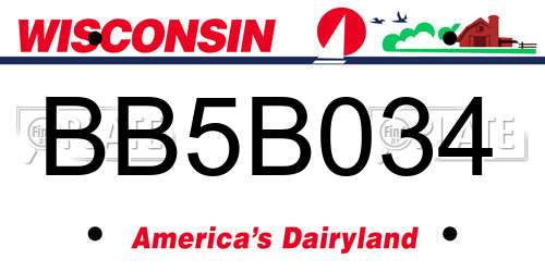BB5B034 Wisconsin License Plate