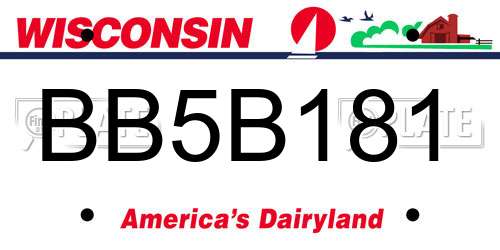 BB5B181 Wisconsin License Plate