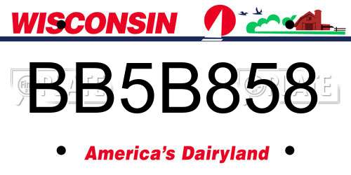 BB5B858 Wisconsin License Plate