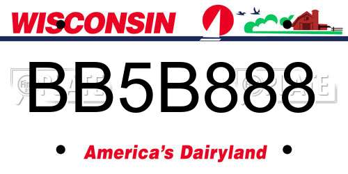 BB5B888 Wisconsin License Plate