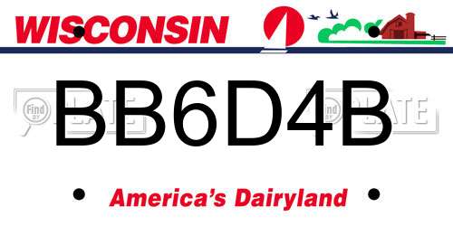 BB6D4B Wisconsin License Plate