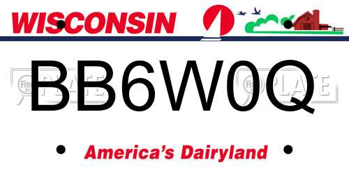 BB6W0Q Wisconsin License Plate