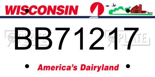BB71217 Wisconsin License Plate