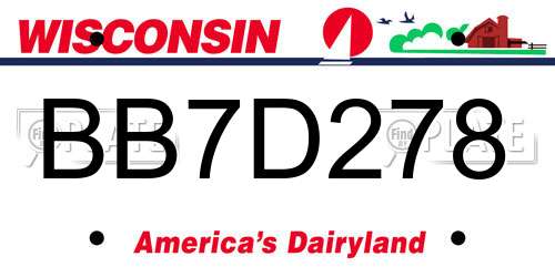 BB7D278 Wisconsin License Plate