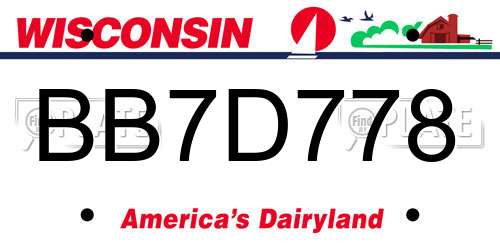 BB7D778 Wisconsin License Plate
