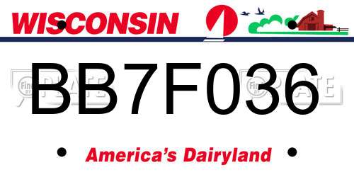 BB7F036 Wisconsin License Plate