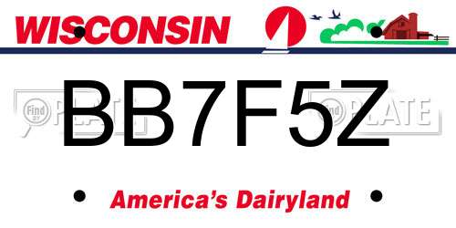 BB7F5Z Wisconsin License Plate