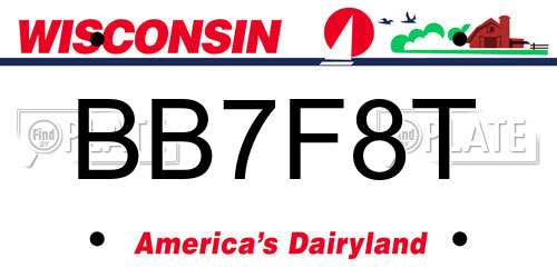 BB7F8T Wisconsin License Plate