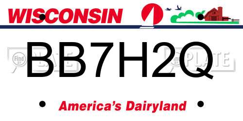 BB7H2Q Wisconsin License Plate