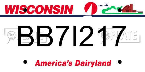 BB7I217 Wisconsin License Plate