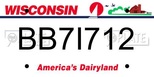 BB7I712 Wisconsin License Plate