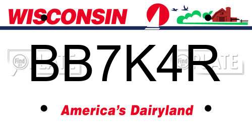 BB7K4R Wisconsin License Plate