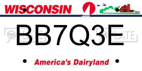 BB7Q3E Wisconsin License Plate