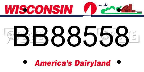 BB88558 Wisconsin License Plate