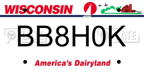 BB8H0K Wisconsin License Plate