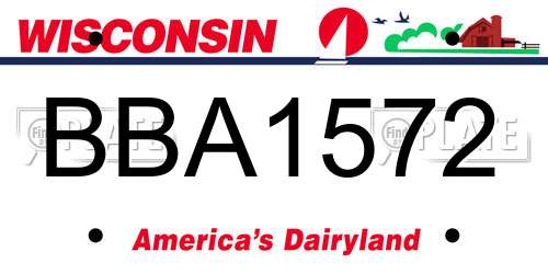 BBA1572 Wisconsin License Plate