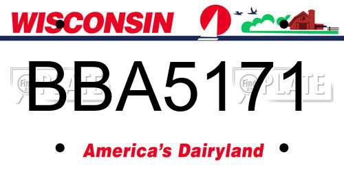 BBA5171 Wisconsin License Plate