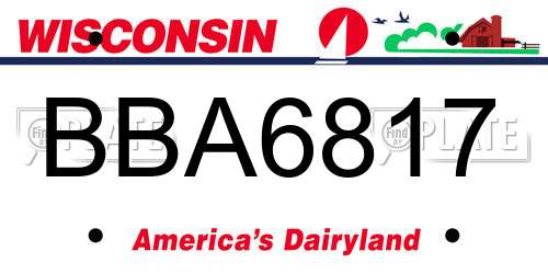 BBA6817 Wisconsin License Plate