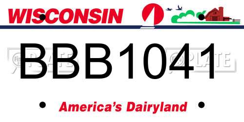 BBB1041 Wisconsin License Plate