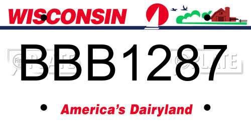 BBB1287 Wisconsin License Plate