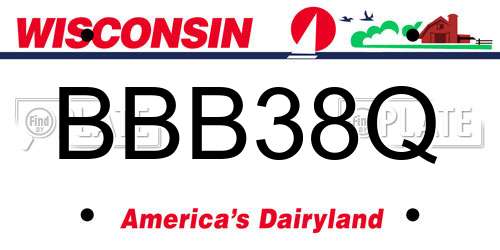 BBB38Q Wisconsin License Plate