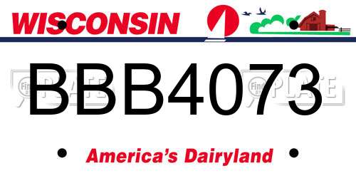 BBB4073 Wisconsin License Plate